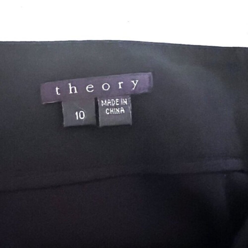 Theory Rima Charm Black Pleated Midi Skirt Bow Silk Viscose Party Workwear Sz 10 - Picture 8 of 12
